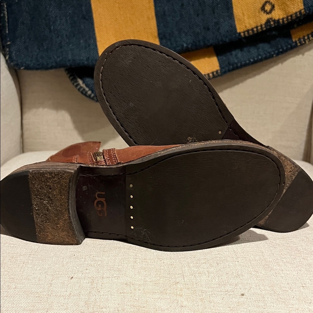 UGG Chestnut Leather Buckle Boots - Picture 5 of 7